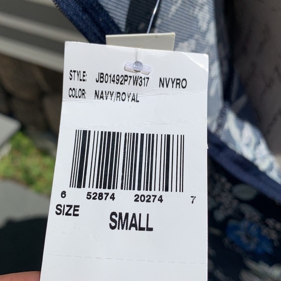 Speechless Juniors Navy/Royal Floral Faux Wrap Dress - Picture 13 of 16